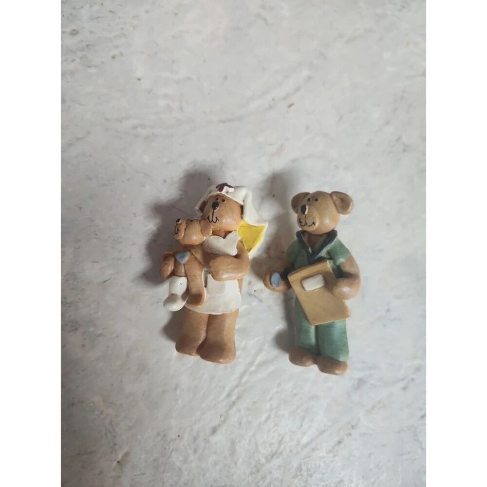 Nurse and doctor teddy bear pins